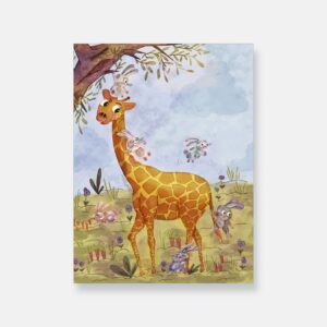 Giraffe and Bunnies