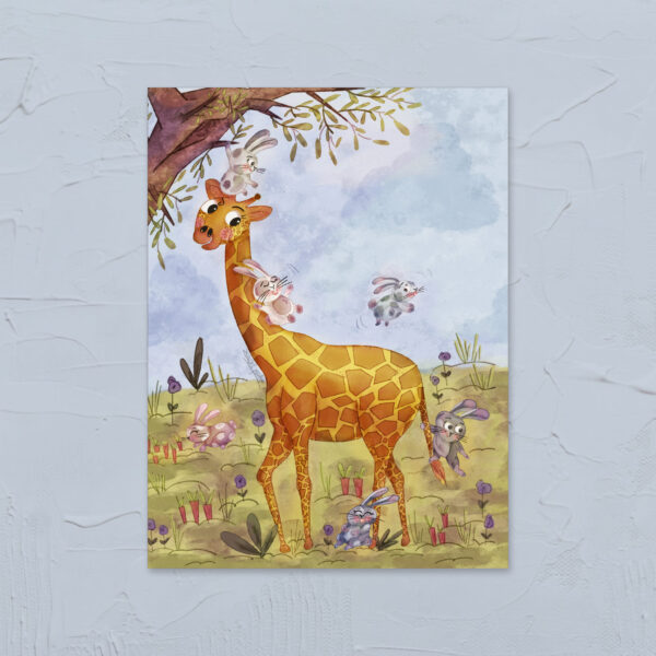 Giraffe and Bunnies